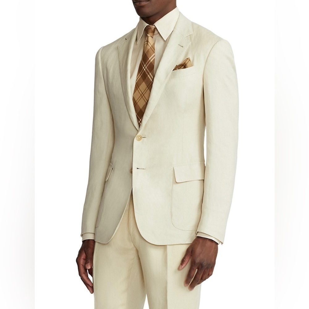 Polo Ralph Lauren -  Purple Label Cream Blazer - 38s - Silk Linen